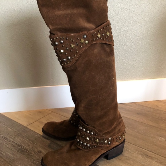 Five Worlds/Sundance Tall Suede Boots size 7 1/2 - EUC Old Gringo style! - Picture 9 of 10